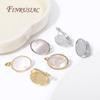 Oval Earring Clasp Fasteners,Rhodium/18K Gold Plated Natural Shell Earwires Fasteners For DIY Handmade Charm Earrings Findings