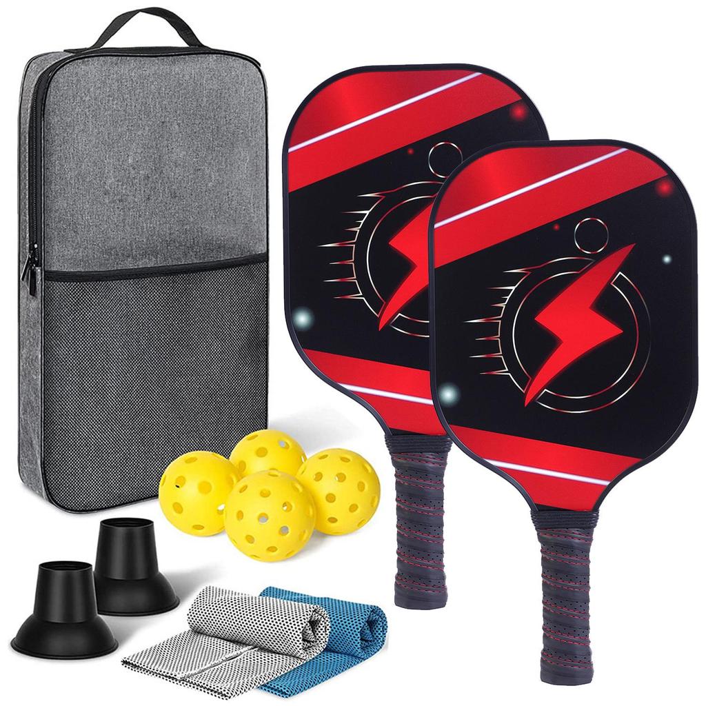 Rachetă și minge Pickleball din fibră de carbon, set cadou pentru prosoape de gheață pentru sporturi în aer liber