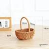 Retro Woven Mini Handheld Basket – Vintage-Style Faux Rattan Decorative Basket For Flower Arrangements, Wedding Party Decor