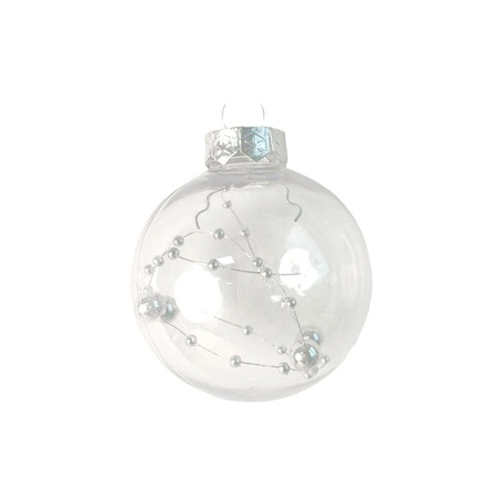 6cm/8cm Clear Christmas Balls Pendant Round Xmas Tree Pendants  Holiday Party Decorations