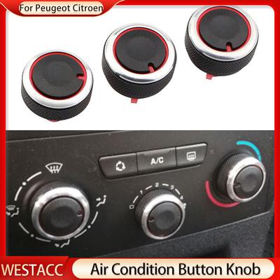 Aluminum Alloy Car Air Conditioning Knob AC Heat Control Switch Button Knob for Peugeot 307 CITROEN C4 C-TRIOMPHE