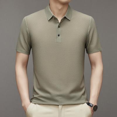 Summer New Men's Short Sleeve T-shirt Cool and Breathable POLO Shirt Business Casual Sweat-absorbing Top