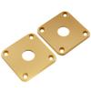 Musiclily Pro Square Plastic Jack Plate for LP Les Paul Electric Guitars, Brown/Cream (Set of 2)