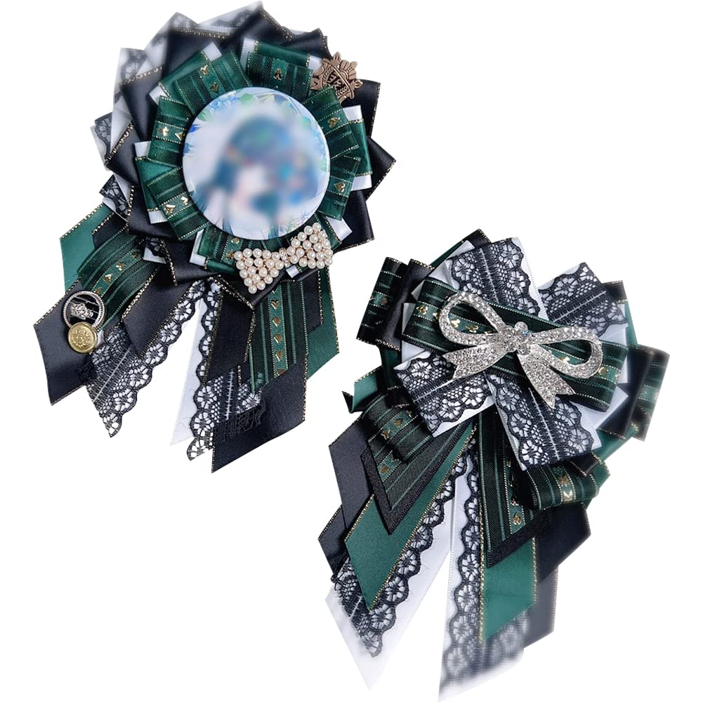 

ЮЯКЕШИ Розетка для значков ита-бэг Ручная работа Ита-бэг Значок Ита Лента того же цвета зеленые значки, украшение, розетка, Лента, украшение,