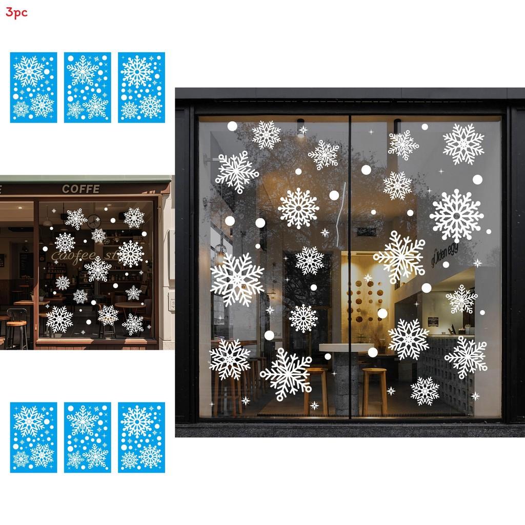 Kerst Sneeuwvlok Statische Raamsticker Pvc Voor Vakantiedecoratie Set van Drie
