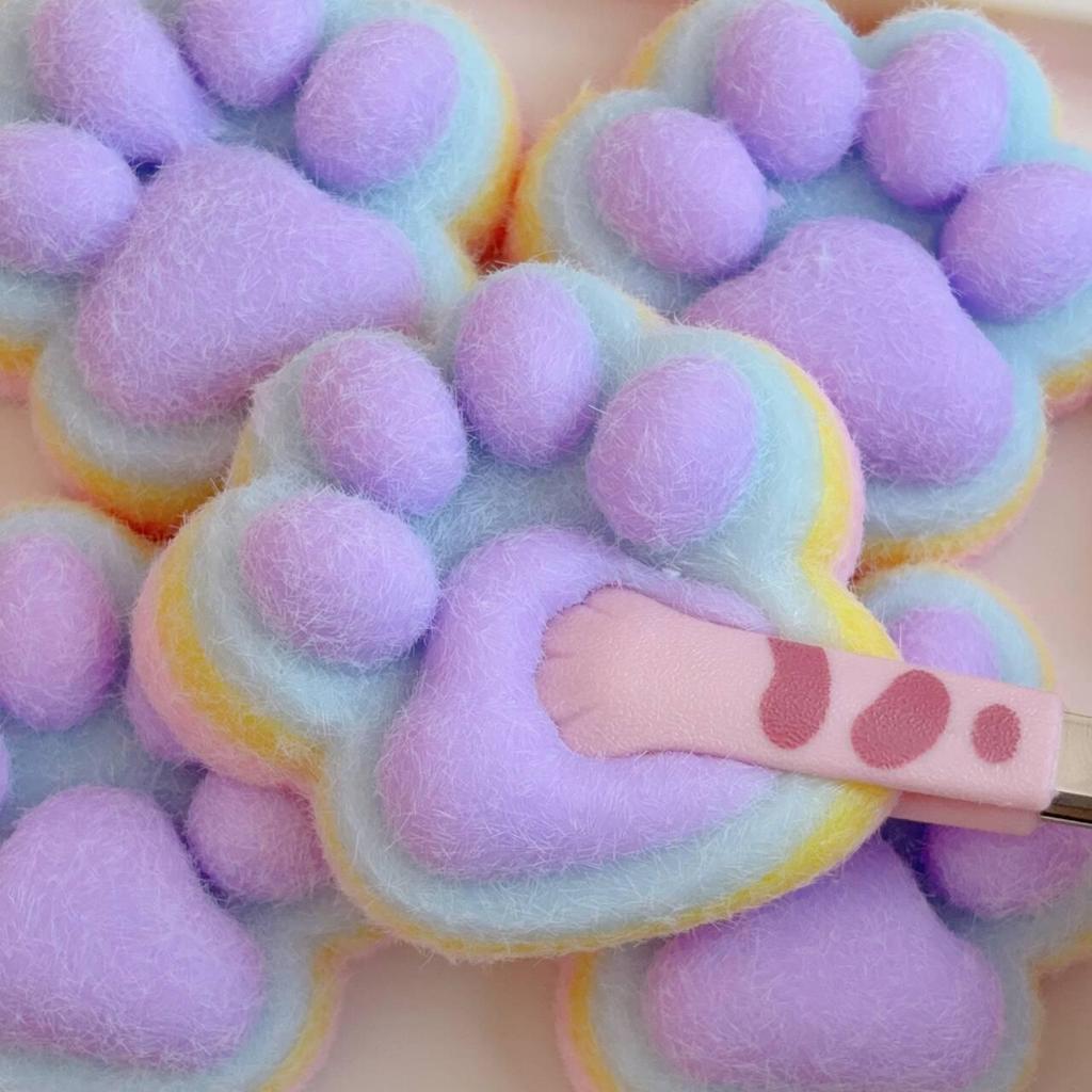 Free Shipping Cat Paw Cement Texture Slow Rebound Toy - Green Grape & Orange Decompression Xiaohongshu Style