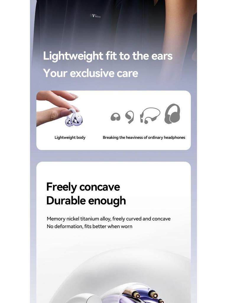M91AI Bluetooth Bone Conduction Earbuds: Clip-on, High-Quality Sound, Smart Translation, Wireless.