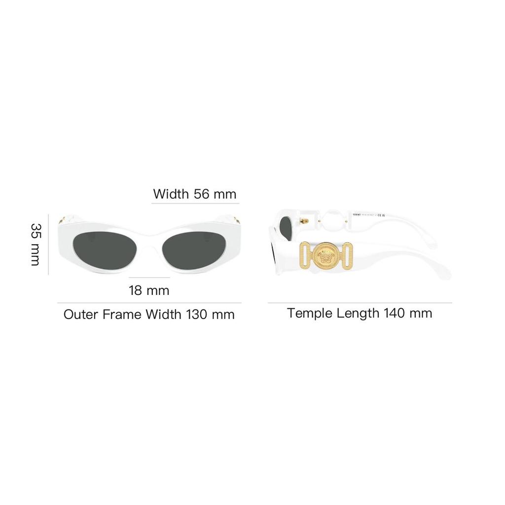 Versace Oval Sunglasses With Logo Unisex Sunglasses White O4480U-O3148751