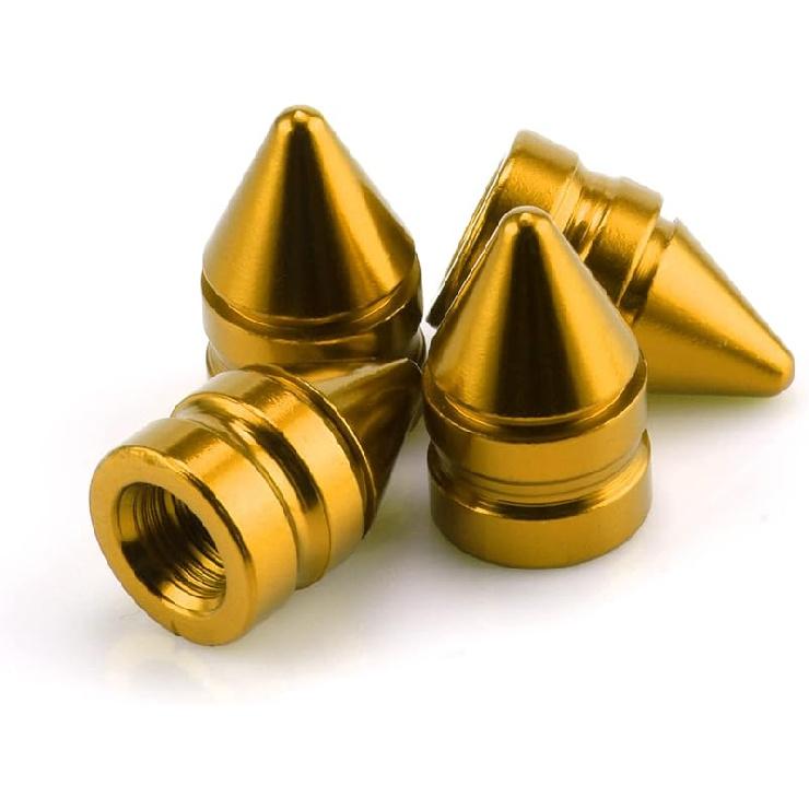 SINGARO Car Tire Valve Caps, 4 Pieces of Universal Aluminum Alloy Tire Trim Accessories Dust Tire Covers for Cars, Trucks, SUVs and Motorcycles(Red)