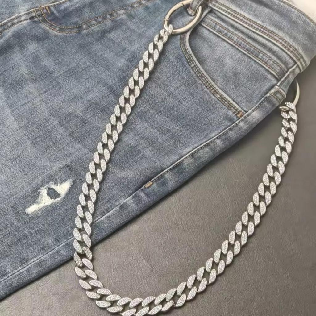 Hip Hop Style Adjustable Alloy Pants Chain Hanging Ornament for Jeans Fashion Accessory for Streetwear Enthusiasts