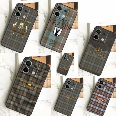 Pouzdro Outlander Fraser Tartan pro Xiaomi Redmi Note 13 Pro 12 11 9 10 12S 11S 10S 9S Redmi 13 12 10C 12C 13C Cover
