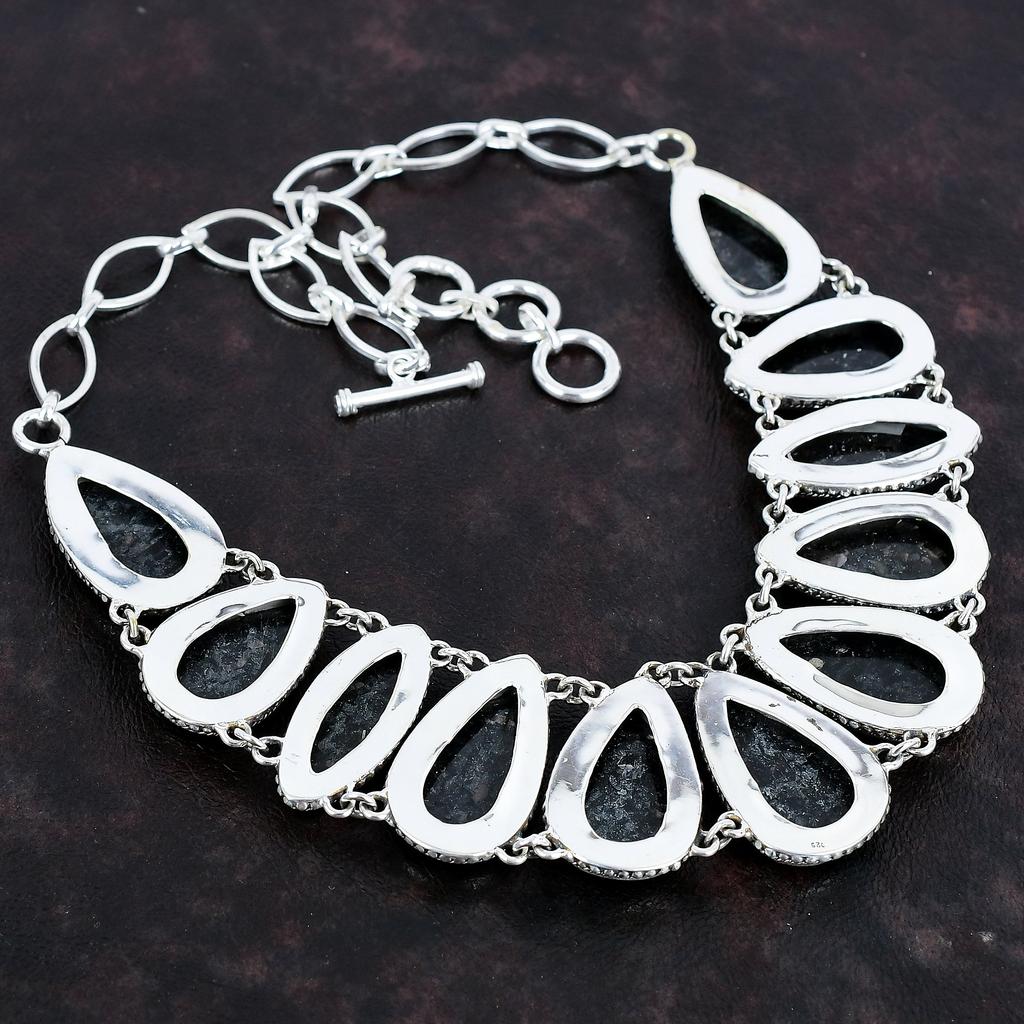 Nummite Gemstone Handmade 925 Sterling Silver Jewelry Necklace 18" AMN-671