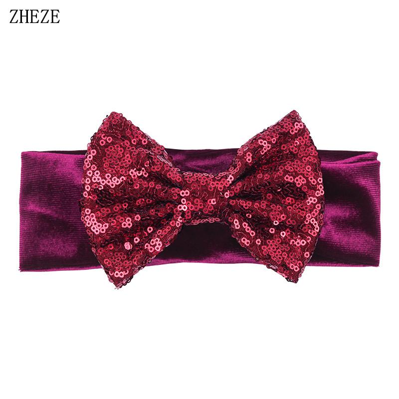 Baby Soft 5" Hair Bow Headband Kids Girls Velvet Headwrap Turband Toddler Photo Pro DIY Hair Accessories