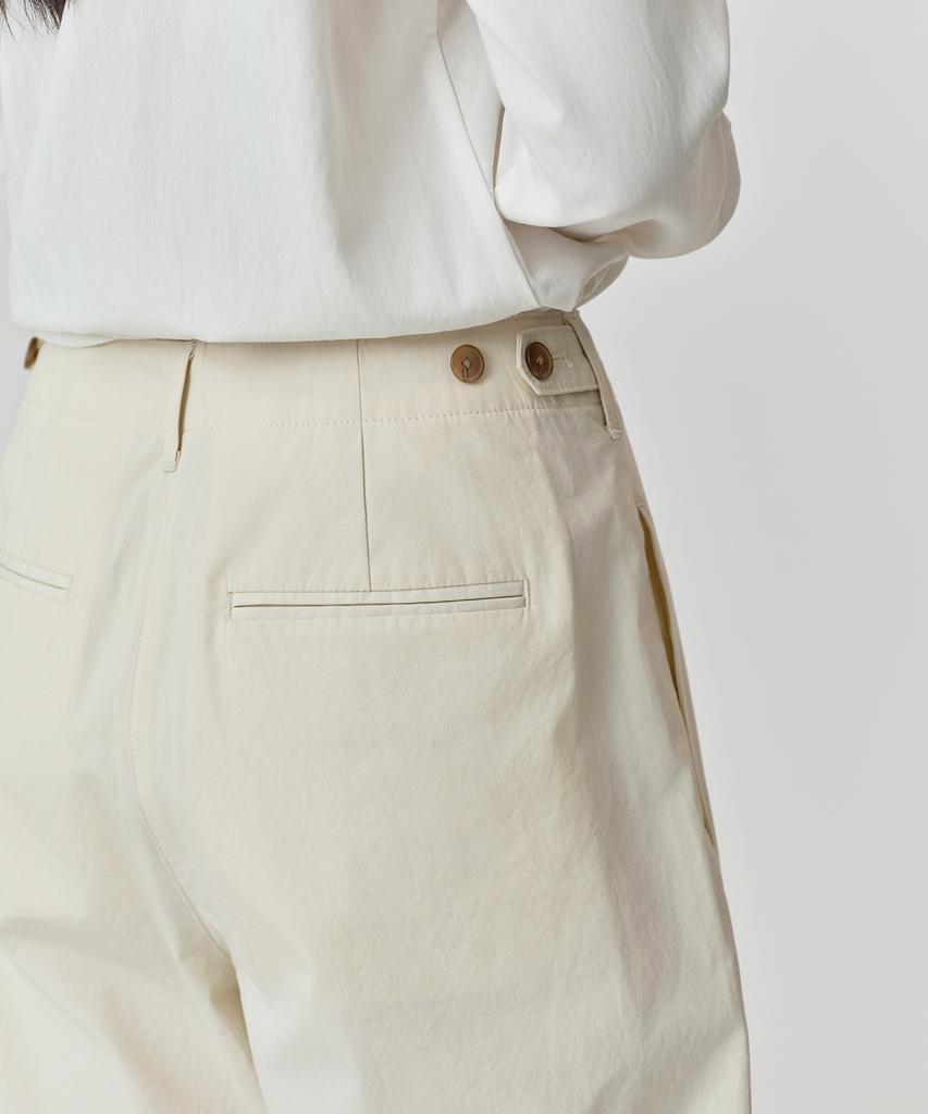 MUSINSA STANDARD WOMAN Women'S Washed Cotton Deep Tuck Wide Pants [Cream]