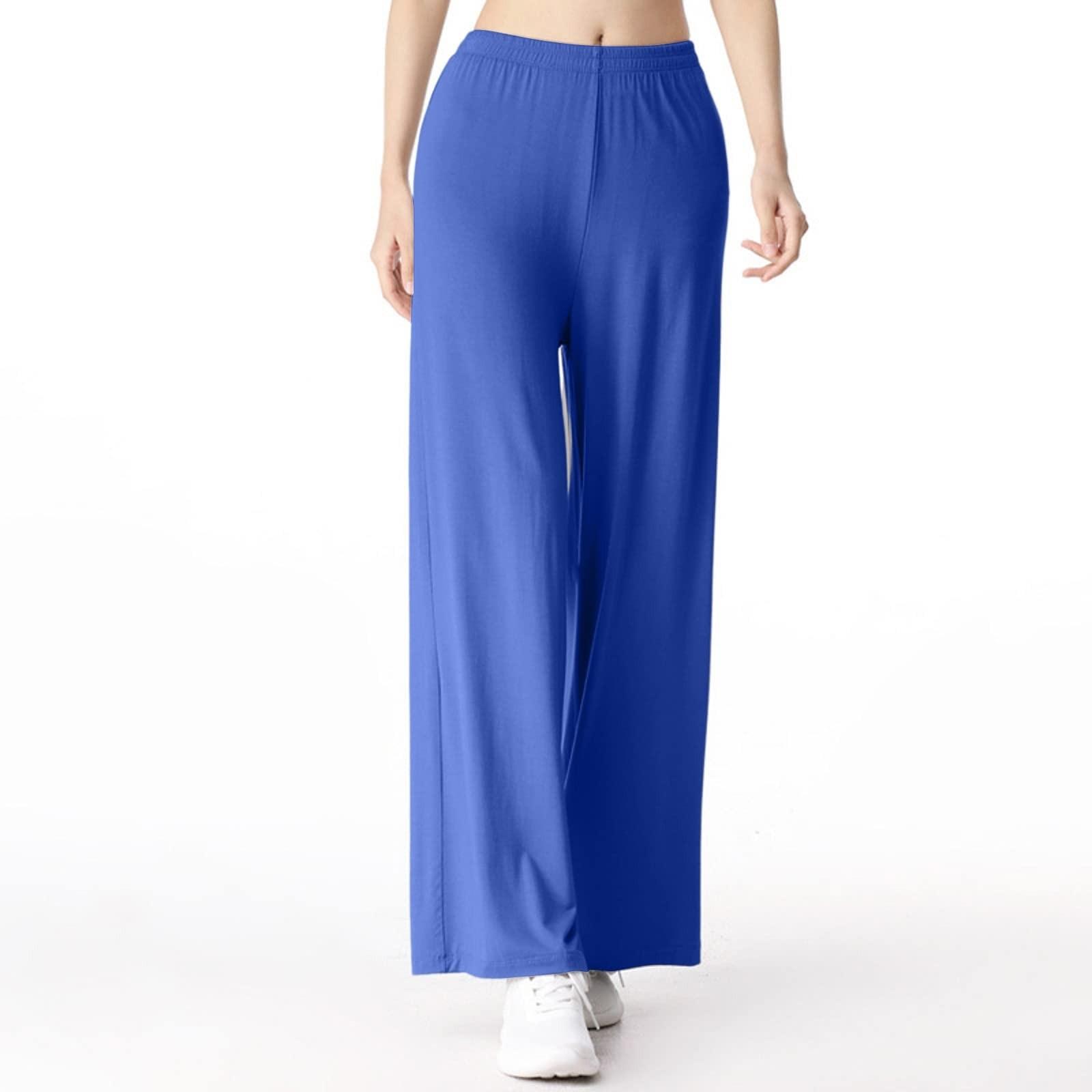 

Жіночі однотонні повсякденні штани з еластичною талією, приталені спортивні штани для йоги XL королівський синій колір