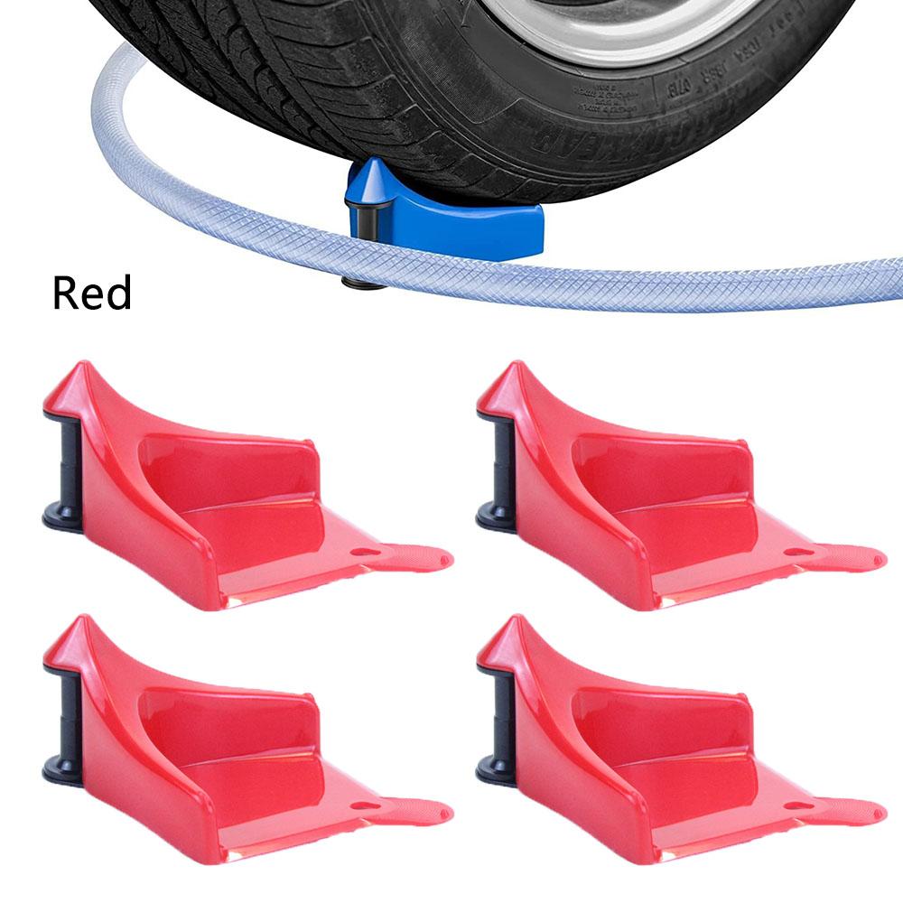 New 4Pcs Blue Car Hose Guides Prevent Pressure Washer Hose Stuck Under Wheels