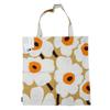Marimekko Pieni Unikko Kassi Tote Bag, No Gusset, Eco Bag (Caramel, Cream, and Warm Orange) [Parallel Import]