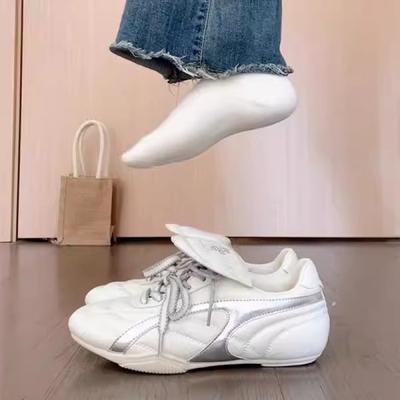 Weiches Leder Deutsche Trainingsschuhe Damen 2025 neue Frühling Damen Schuhe Retro Flachsohle Forrest Gump Schuhe Klappdeckel Casual Sport Kleine weiße Schuhe