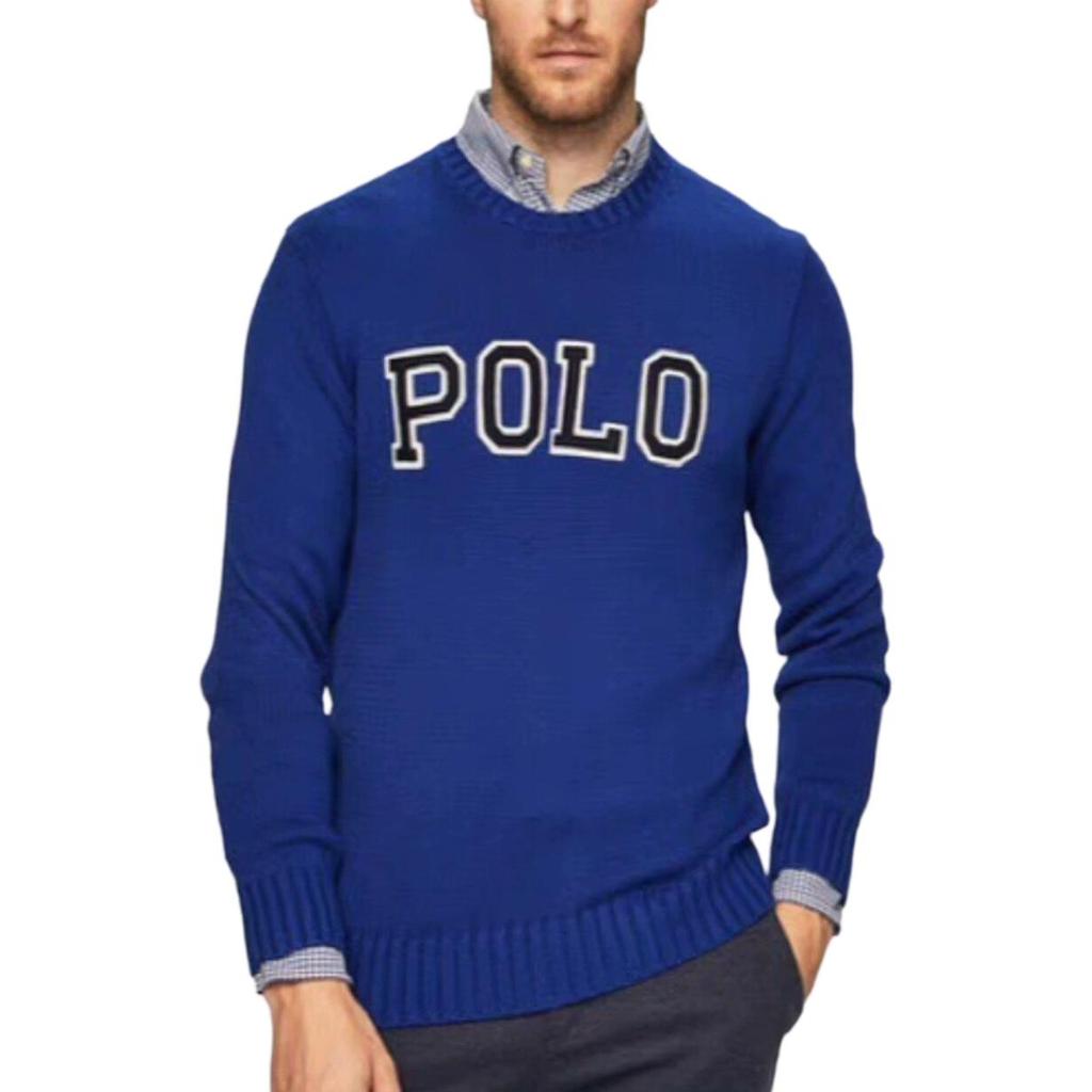Polo Ralph Lauren Letter Logo Embroidered Crew Neck Long Sleeve Cotton Knit Sweater Men Sweater 710730217-004