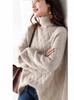 Women's High-Neck Sweater, 2025 Autumn/Winter, Thickened Loose Korean Knit Base Layer