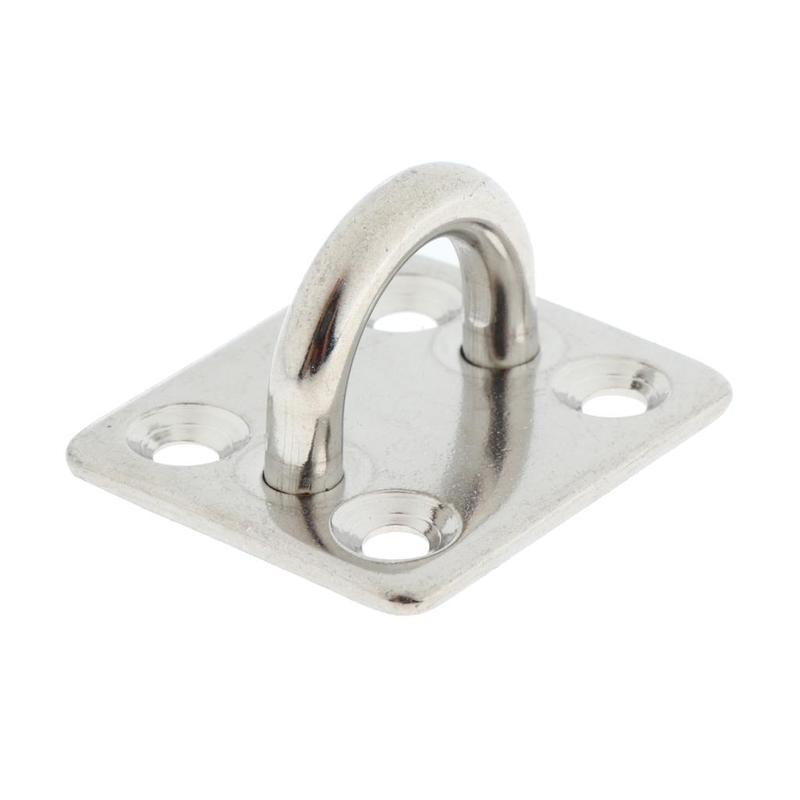 Stainless Steel Pad Eye Plate Square Hook Bracket for Boat Marine Equipment Sailing Shade Sail Yacht Accessories