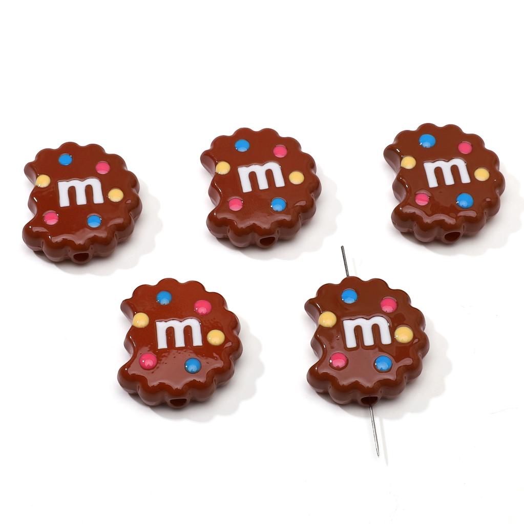 Doppelseitige Keks-Anhänger Emaille M Drip Design für DIY Schmuck 2 oder 10 Stück