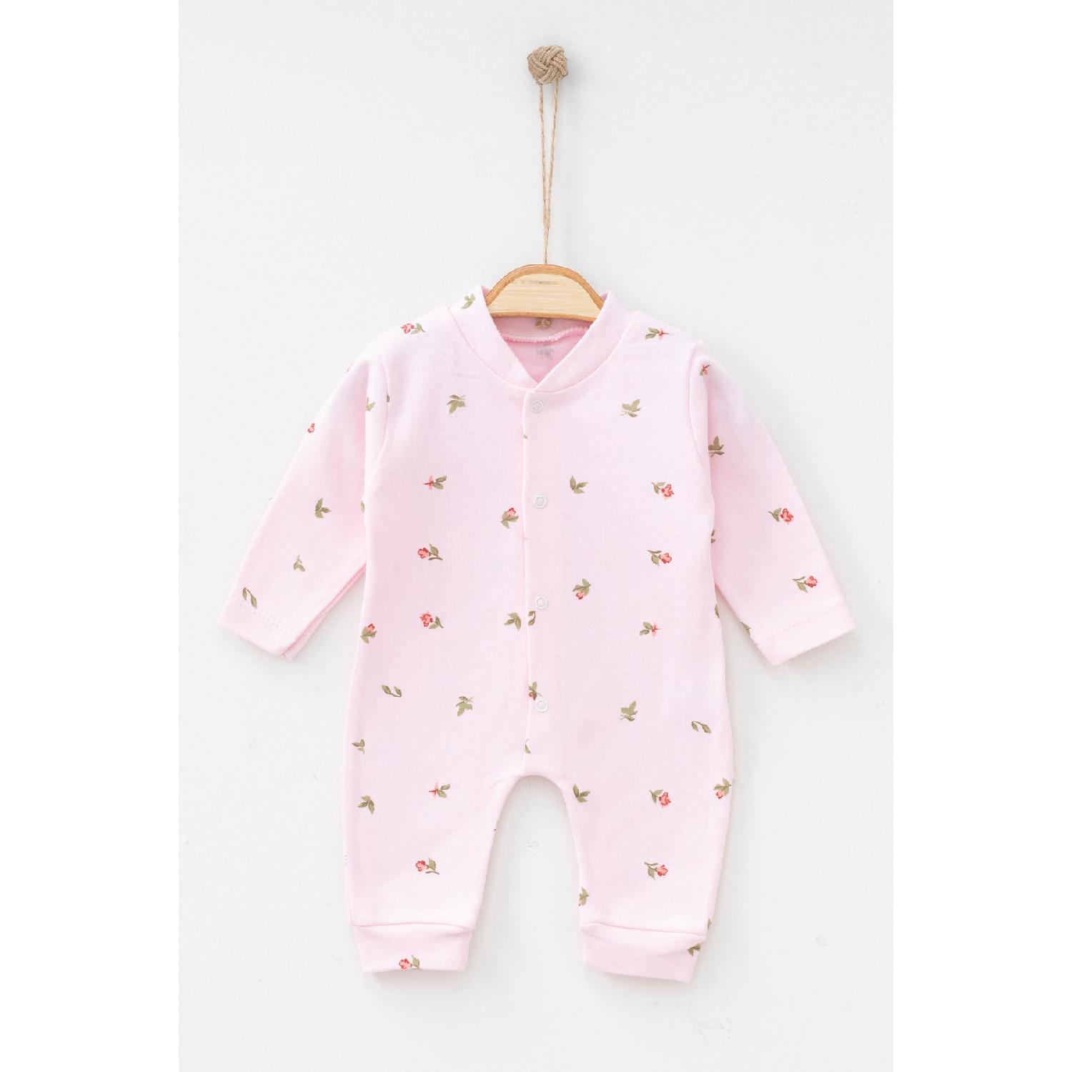 

100% Cotton Floral Patterned Cuffed Jumpsuit