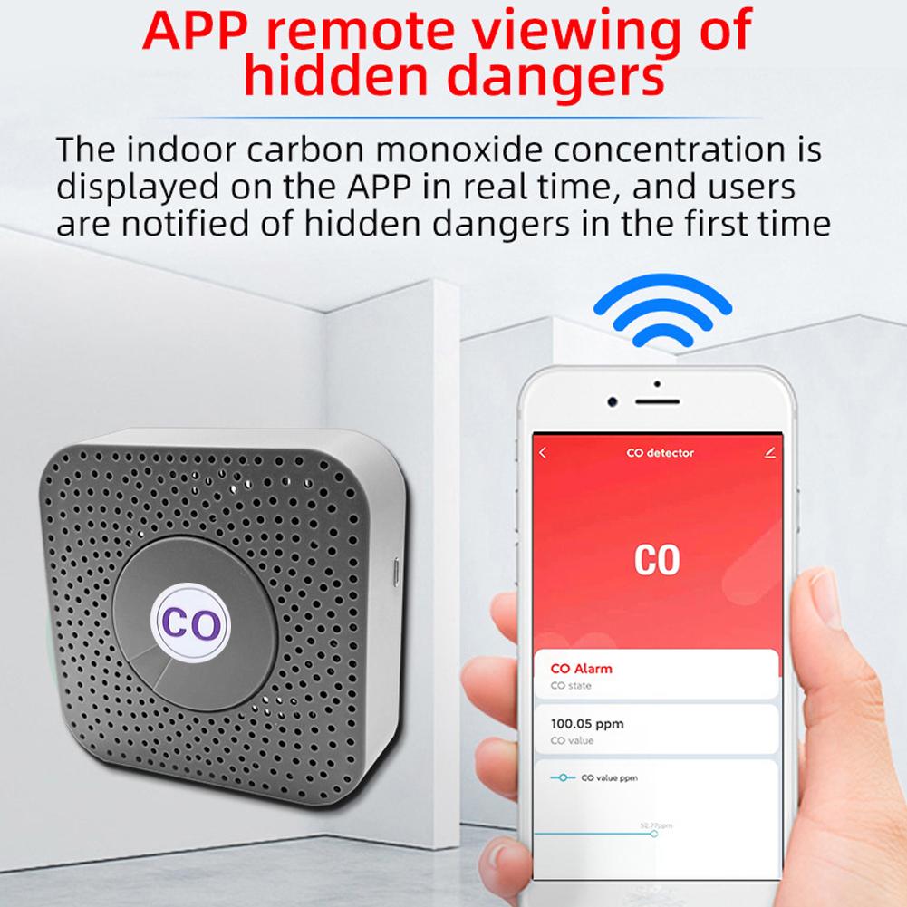 Tuya ZigBee CO-Detektor Tragbarer Kohlenmonoxid-Tester Multifunktionales Kohlenmonoxid-Konzentrationsmessgerät