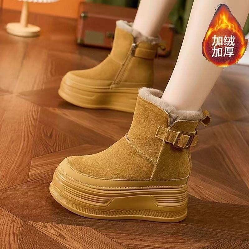 Thick Soled Warm Snow Boots for Women  New Model with Plush Cotton Shoes Korean Version Fashionable Versatile Short Boots