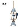 Wear Resistant Courtyard Pendant Wooden Fish Wall Hanging With/Without LED Light, Nautical Decor, Coastal Theme Fishbone Durable Fine Craftsmanship