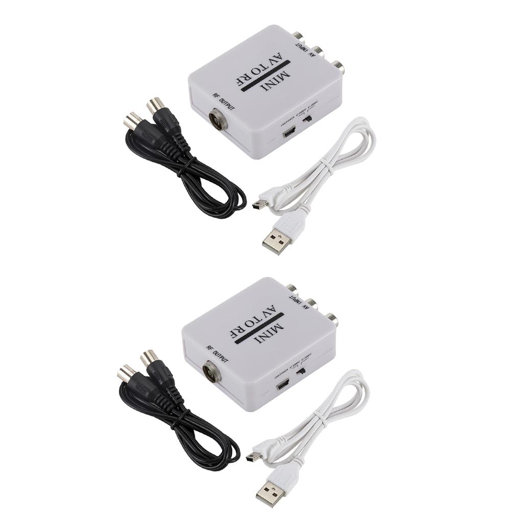 RCA/Composite A/V Converter - RF Modulator TV Signal Switch 2 Pieces