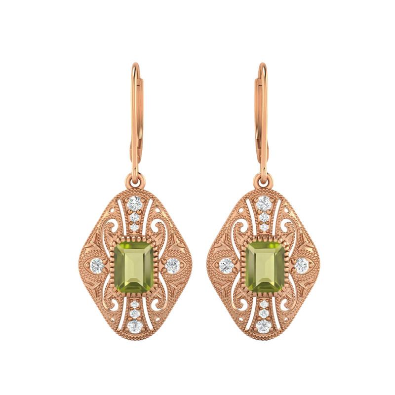 

Peridot Filigree Dangle Women Wedding Earrings-925 Sterling Silver Яскраво-рожевий