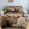 Highland Cow Duvet Cover Bull Cattle Bedding Set Western Cowboy Comforter Cover Full Queen For Boys Teen Farmhouse Quilt Cover
