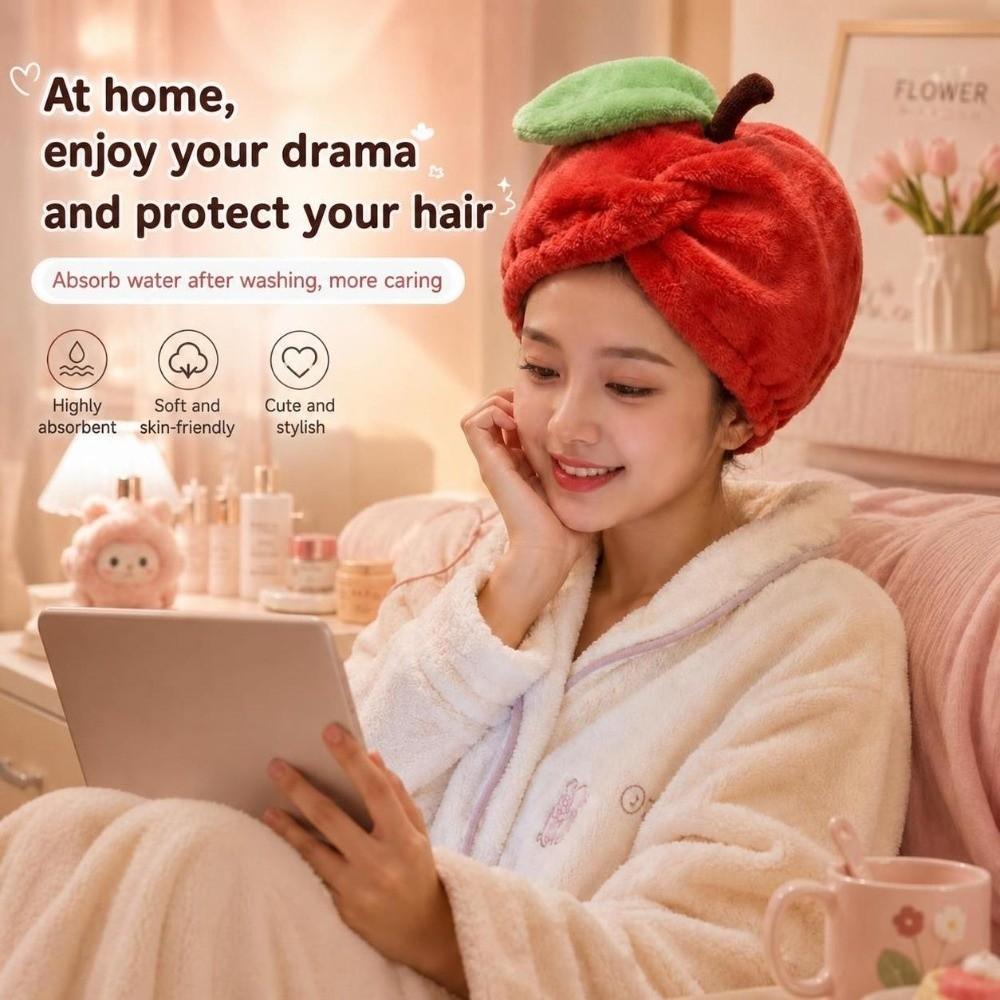 Super Absorbent Shower Bath Cap Thickened Absorbent Hair Cap For Bath Time