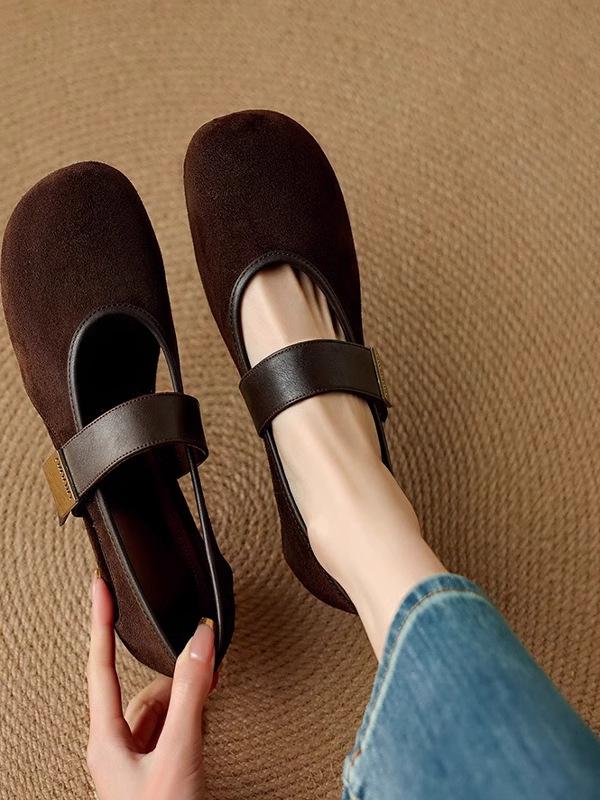 Fashion Women Mary Jane Shoes Summer Fashion Vintage Height Increase Leather Shoes Lightweight Comfortable Outdoor Non Slip Casual Flats