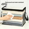 Portable Storage Bags Clear Clothes Bag with Lid And Reinforced Handles Moving Transparent Organizers Bags Waterproof Bedding Dorm Organizer