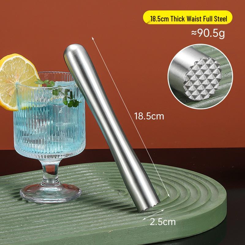 Stainless Steel Ice Crusher & Cocktail Muddler - Plastic Milk Tea & Lemon Hammer Bar Tool