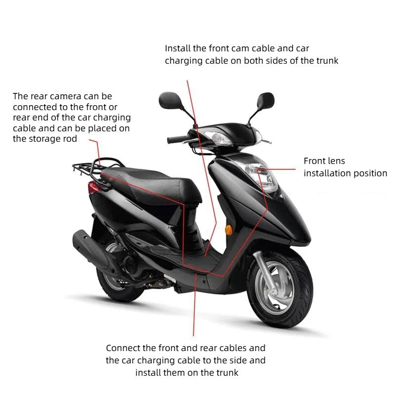 Motorcycle Driving Recorder High-definition Night Vision 720P Dual Lens Waterproof Camera Car Driving Recorder