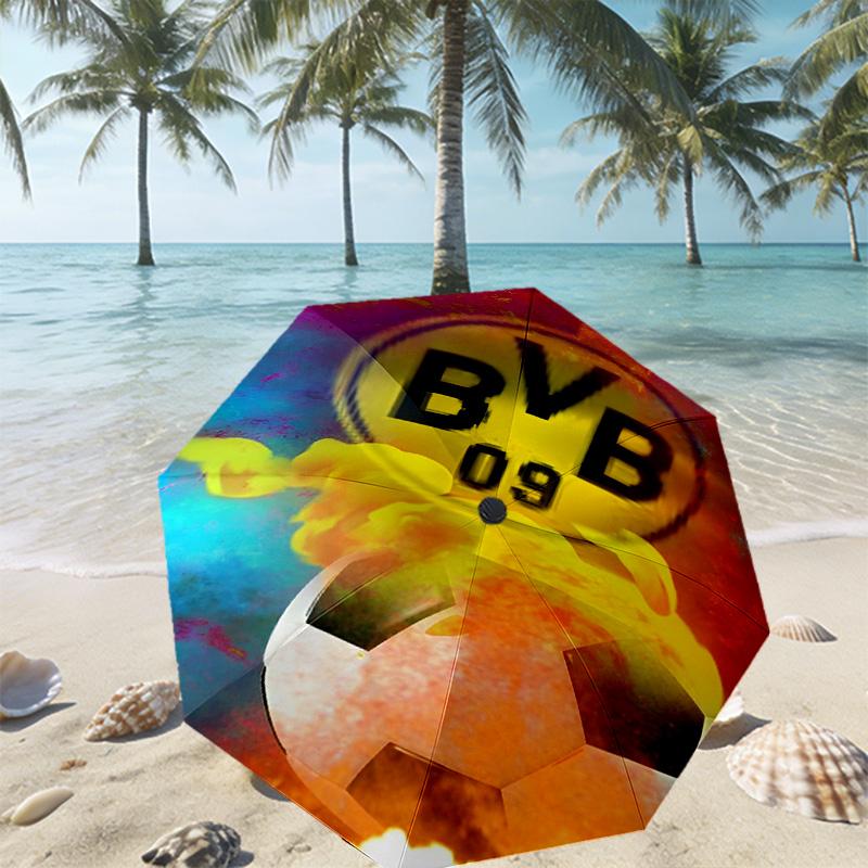 Borussia Dortmund Druckschirm Automatisches Öffnen/Schließen - Tragbares faltbares Design - Tägliche Nutzung für Reisen/Outdoor - Geschenk zum Geburtstag