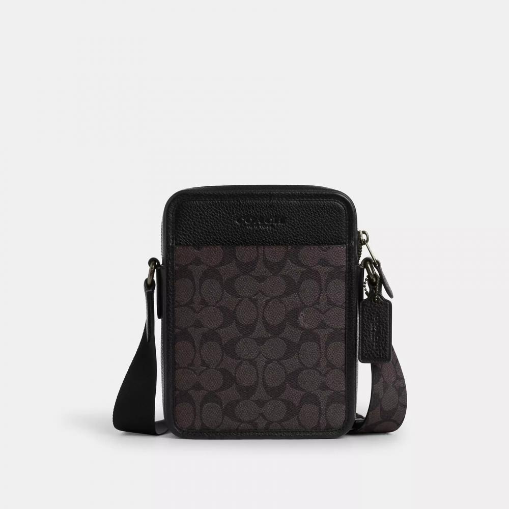 Coach Sullivan Crossbody Bag In Signature Canvas Gunmetal Charcoal Black
