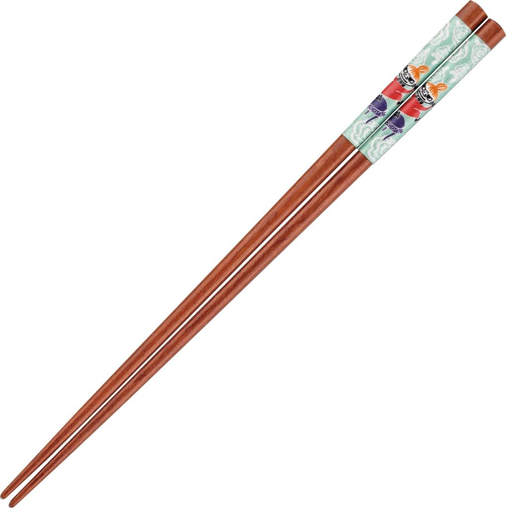 MOOMIN Pair of Natural Wood with Chopstick Rest With Day Gift for Birthday Made in Chopsticks, 23cm, Set, "Time Mamma," Mother's Gift, Women, Gift,