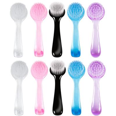 3 pezzi spazzola per unghie in plastica morbida per rimuovere la polvere trucco spazzole per lavare polvere per nail art spazzola per pulire la polvere a testa tonda con cappuccio pedicure