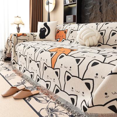 Chenille Cat-Proof Flowers Cats Sofa Cover Full Coverage Non-Slip Couch All-Season Universal Couch Camping Blanket Dust Guard