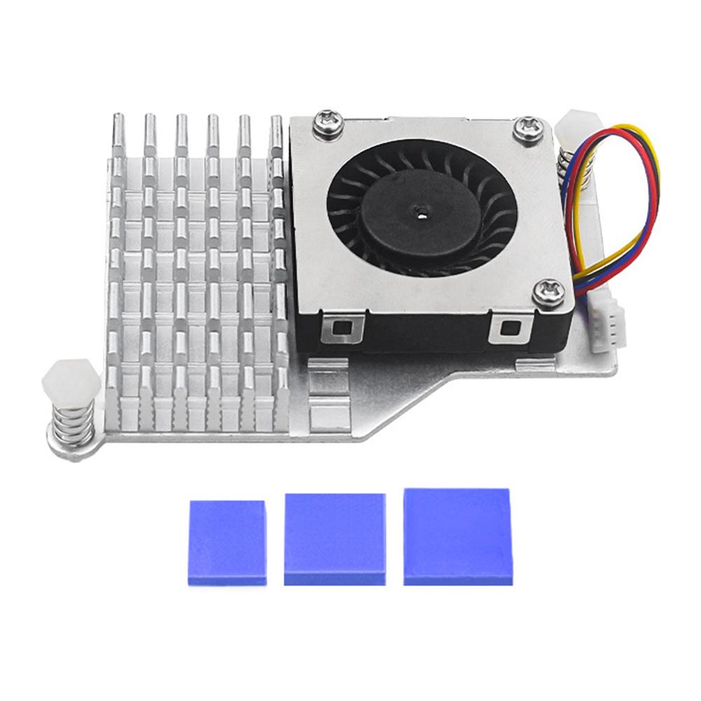 

For Raspberry Pi 5 Active Cooler Metal Heatsink Radiator with Adjustable Speed Cooling Fan Cooling Heat Sink Radiator серебряный