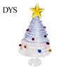 Desktop Festive Art Craft Glazed Christmas Tree Figurine, Colorful Miniature Xmas Decor, Handcrafted Small Decorative for Windowsill Glass Table