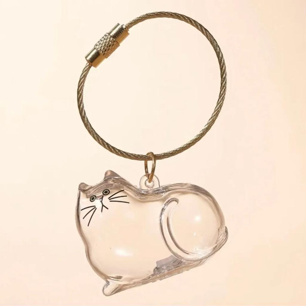 Transparenter Hundehaare-Aufbewahrungsbehälter Niedliche Haustier-Erinnerungskapsel Anhänger Mit Schlüsselring für Tierliebhaber DIY Gedenk-Schlüsselanhänger