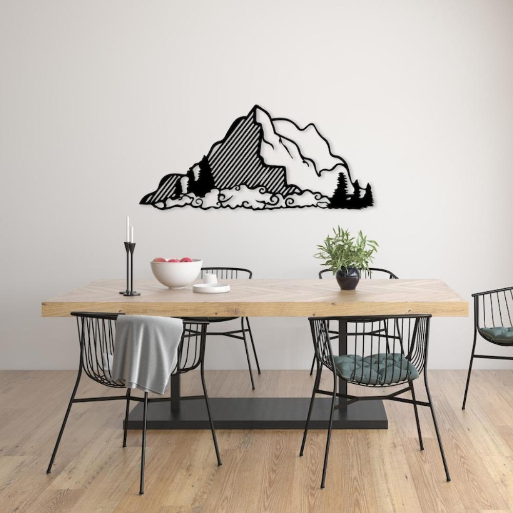 Metall Wandkunst Berglandschaft Minimalistische Wohnkultur Rustikales Bauernhaus Geschenk für Ihn Sie
