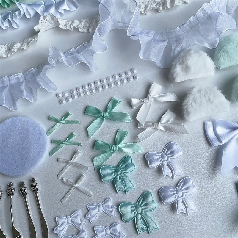 63ks Kawaii DIY Ita Bag Dekorace Materiál Sada Stuha Mašle Andělské Křídlo Sada Doplňků K-Pop Fanoušci Ruční Výroba