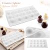 15-Cavity Sphere Silicone Mold for French Mousse Cake Creative Cake Mold DIY Chocolate Baking Mold Flexible Non-Stick Silicone Baking Tray