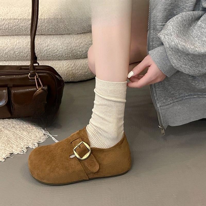 New Thick-soled Women's Shoes with Insole Height Increase, Retro Full-bag Height Increase, Versatile Single Shoes